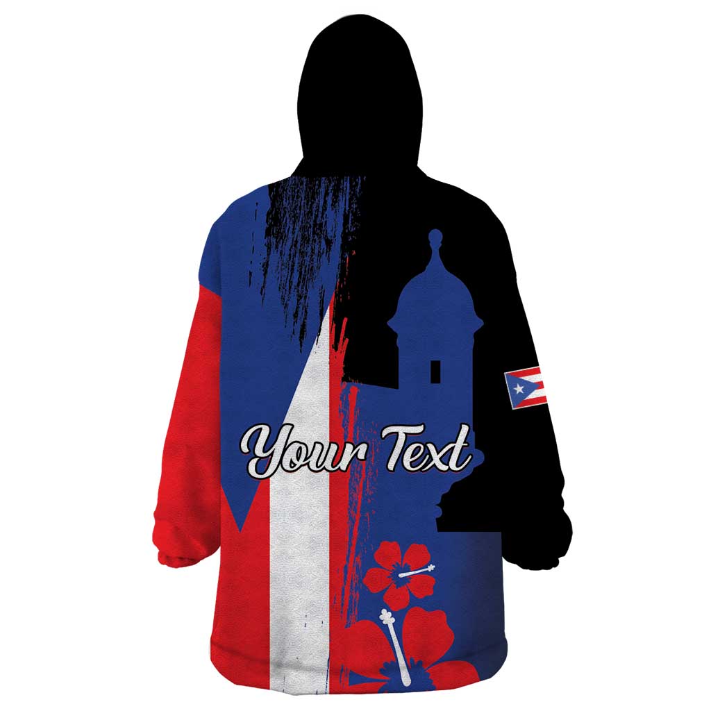 Personalized Boricua Wearable Blanket Hoodie Puerto Rico El Morro Flag Style - Wonder Print Shop