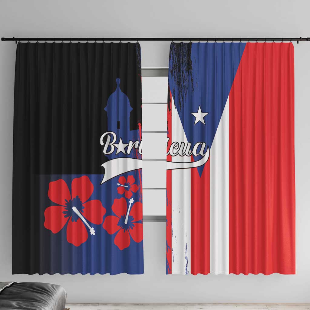 Boricua Window Curtain Puerto Rico El Morro Flag Style - Wonder Print Shop