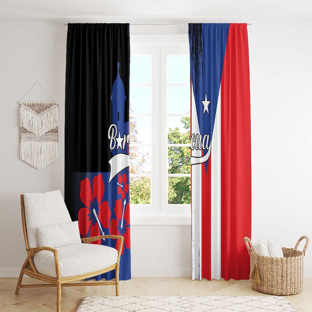 Boricua Window Curtain Puerto Rico El Morro Flag Style - Wonder Print Shop