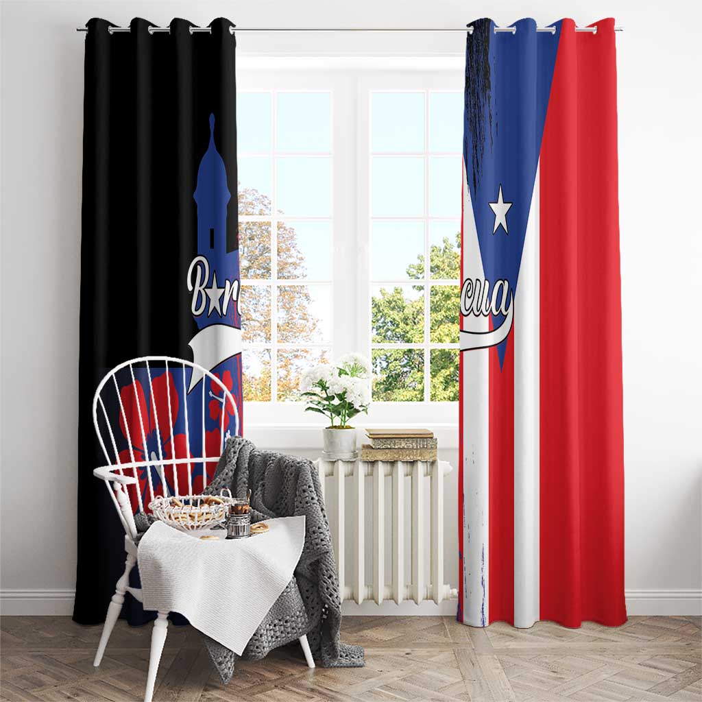 Boricua Window Curtain Puerto Rico El Morro Flag Style - Wonder Print Shop