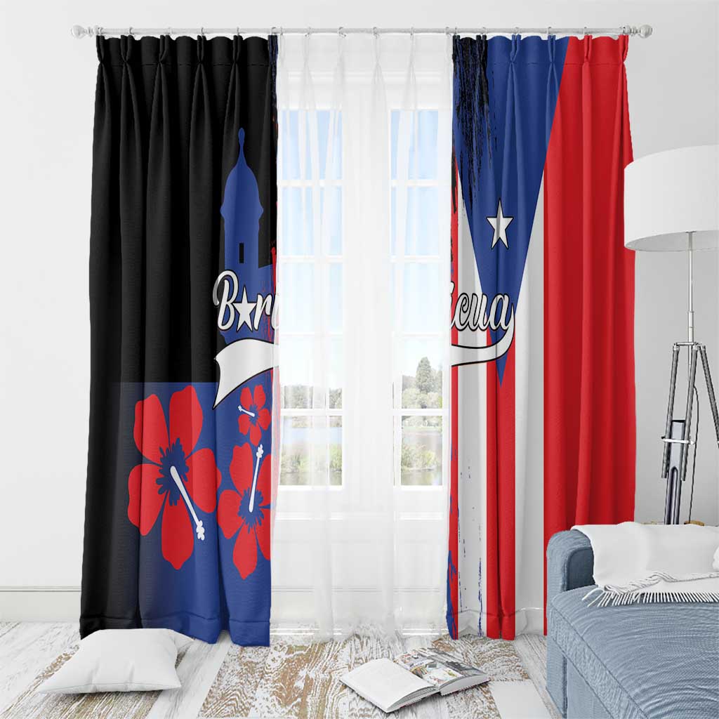 Boricua Window Curtain Puerto Rico El Morro Flag Style - Wonder Print Shop