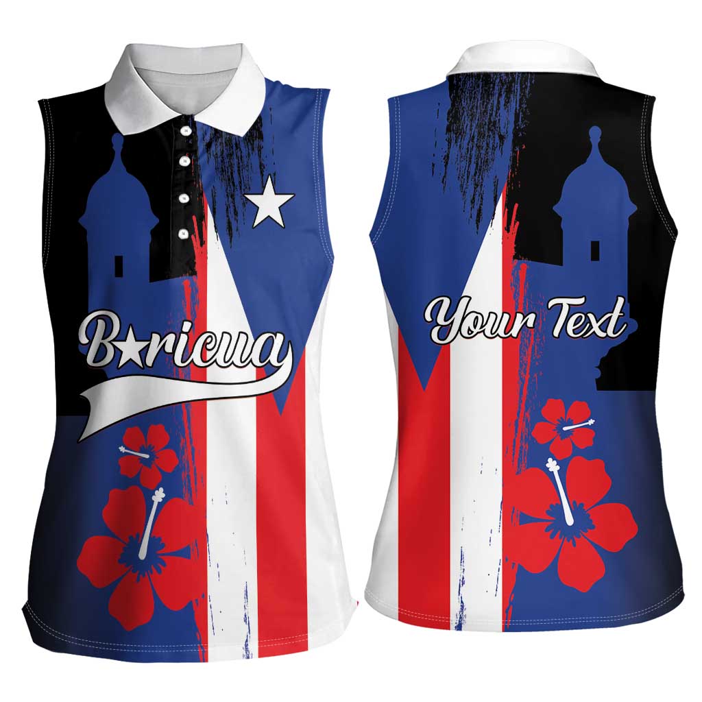 Personalized Boricua Women Sleeveless Polo Shirt Puerto Rico El Morro Flag Style - Wonder Print Shop