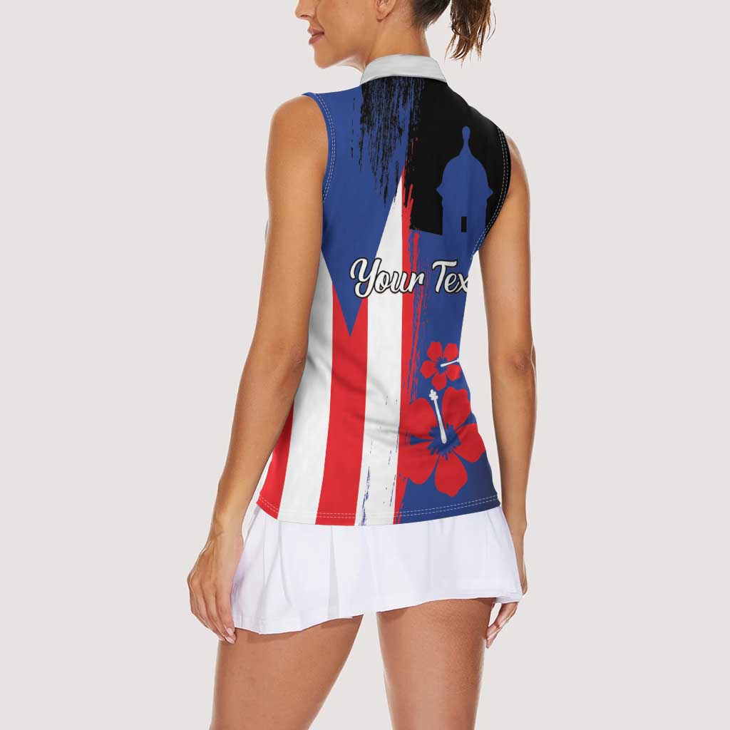 Personalized Boricua Women Sleeveless Polo Shirt Puerto Rico El Morro Flag Style - Wonder Print Shop
