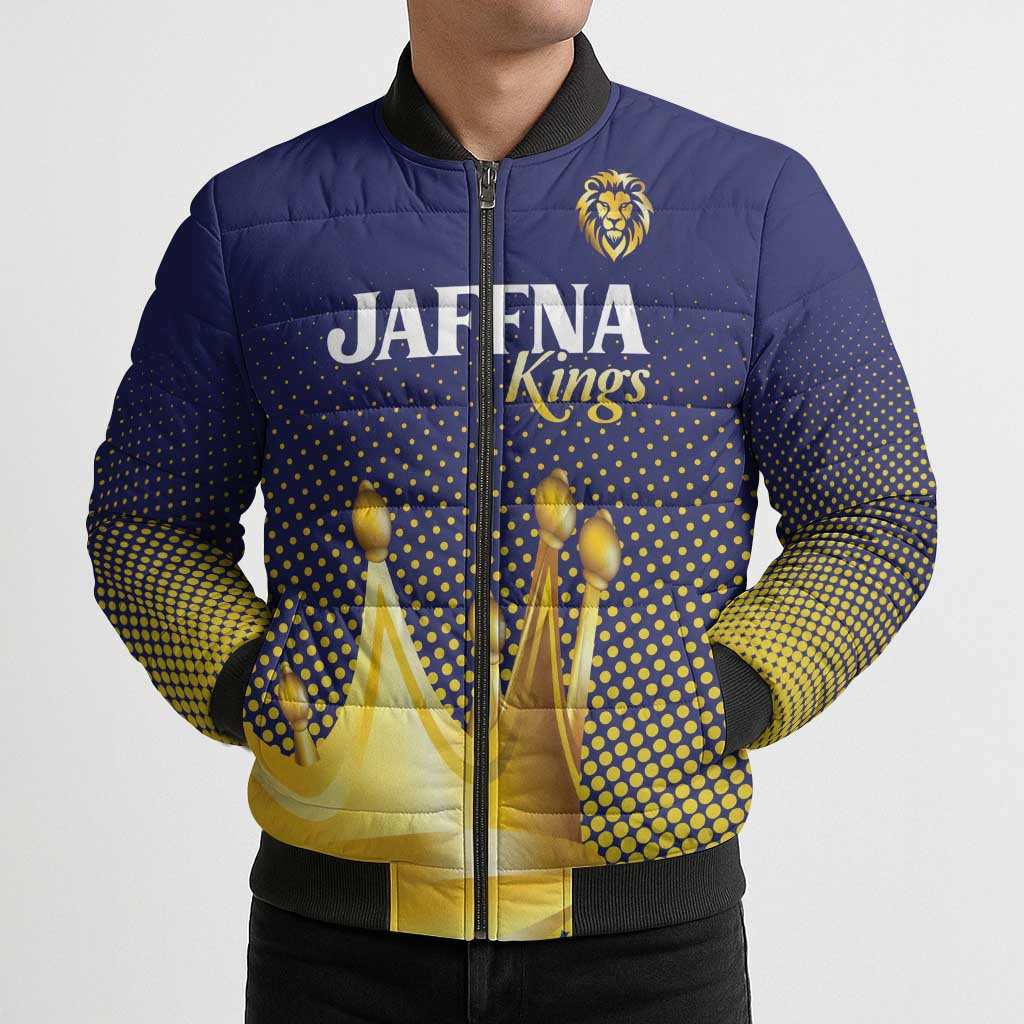 Custom Jaffna Cricket Kings Bomber Puffer Jacket The Kings Of The North - Wonder Print Shop