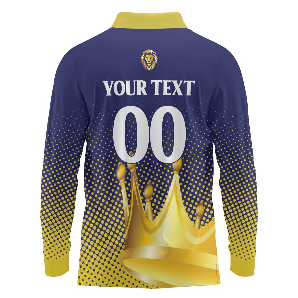 Custom Jaffna Cricket Kings Long Sleeve Polo Shirt The Kings Of The North - Wonder Print Shop