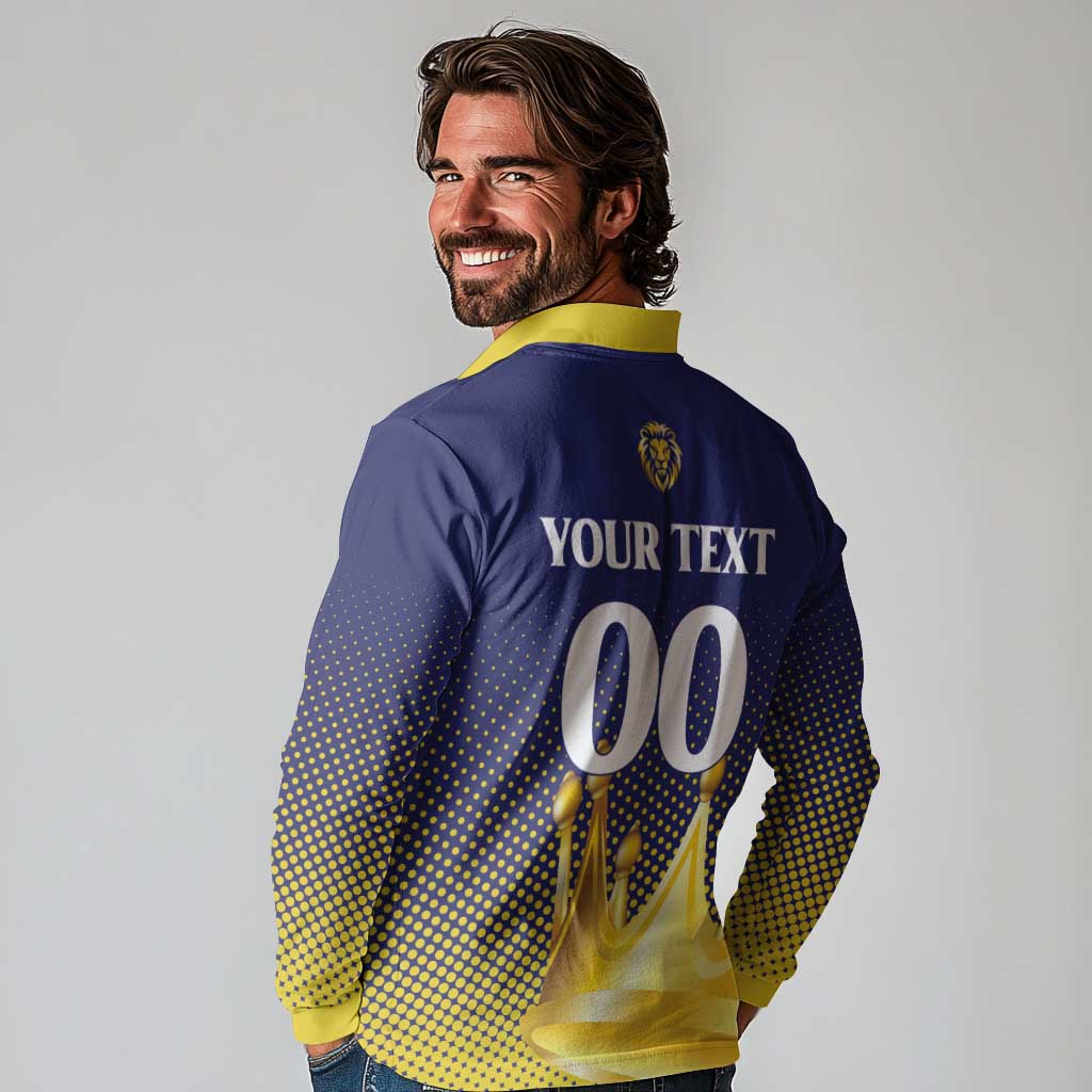 Custom Jaffna Cricket Kings Long Sleeve Polo Shirt The Kings Of The North - Wonder Print Shop
