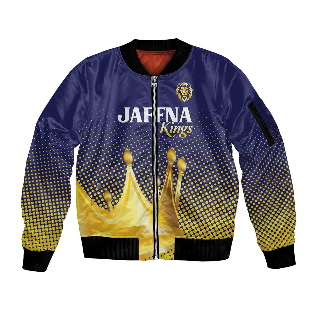 Custom Jaffna Cricket Kings Sleeve Zip Bomber Jacket The Kings Of The North - Wonder Print Shop