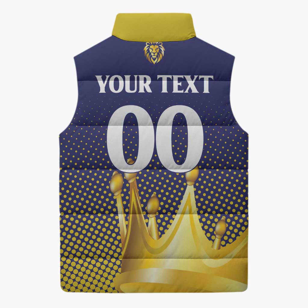 Custom Jaffna Cricket Kings Sleeveless Puffer Jacket The Kings Of The North - Wonder Print Shop