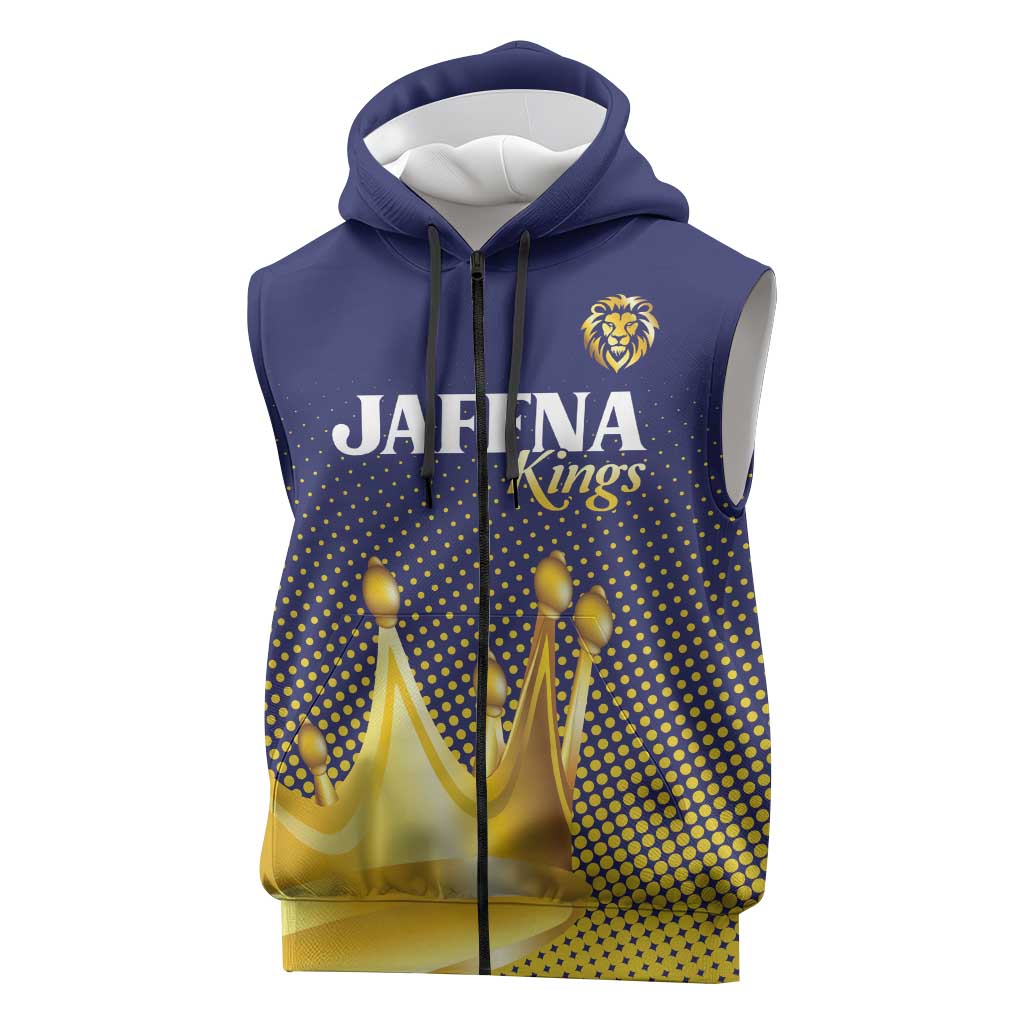 Custom Jaffna Cricket Kings Sleeveless Zip Hoodie The Kings Of The North - Wonder Print Shop