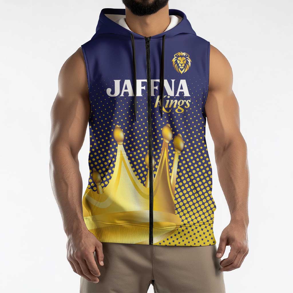 Custom Jaffna Cricket Kings Sleeveless Zip Hoodie The Kings Of The North - Wonder Print Shop