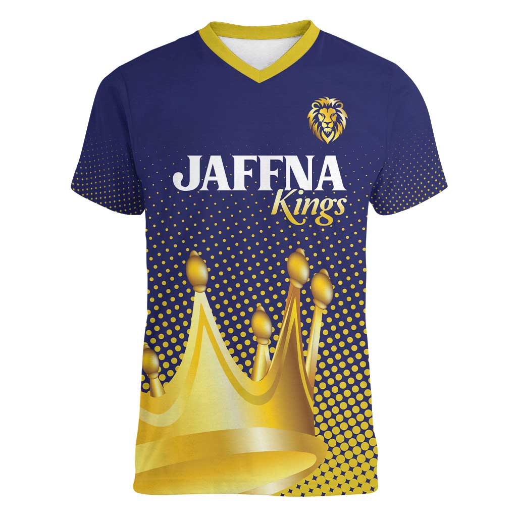 Custom Jaffna Cricket Kings Women V-Neck T-Shirt The Kings Of The North - Wonder Print Shop