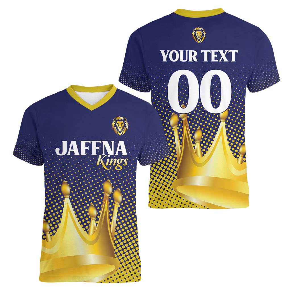 Custom Jaffna Cricket Kings Women V-Neck T-Shirt The Kings Of The North - Wonder Print Shop