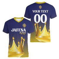 Custom Jaffna Cricket Kings Women V-Neck T-Shirt The Kings Of The North - Wonder Print Shop
