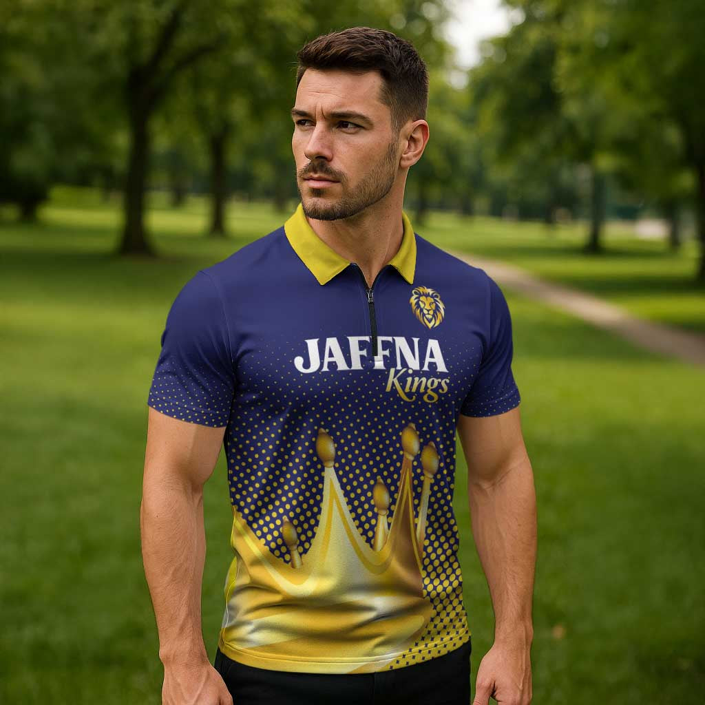 Custom Jaffna Cricket Kings Zipper Polo Shirt The Kings Of The North - Wonder Print Shop