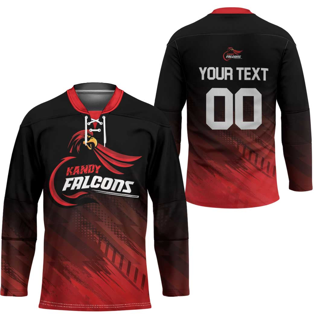 Custom Kandy Cricket Falcons Hockey Jersey Ready to Roar and Soar - Wonder Print Shop
