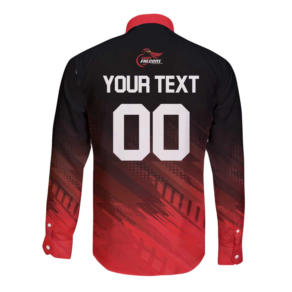 Custom Kandy Cricket Falcons Long Sleeve Button Shirt Ready to Roar and Soar - Wonder Print Shop
