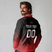 Custom Kandy Cricket Falcons Long Sleeve Polo Shirt Ready to Roar and Soar - Wonder Print Shop