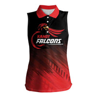 Custom Kandy Cricket Falcons Women Sleeveless Polo Shirt Ready to Roar and Soar - Wonder Print Shop