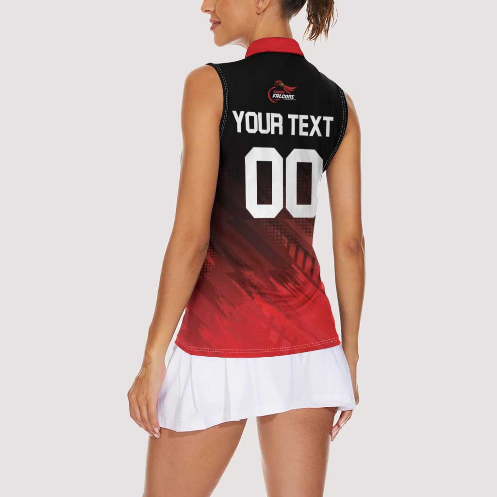 Custom Kandy Cricket Falcons Women Sleeveless Polo Shirt Ready to Roar and Soar - Wonder Print Shop