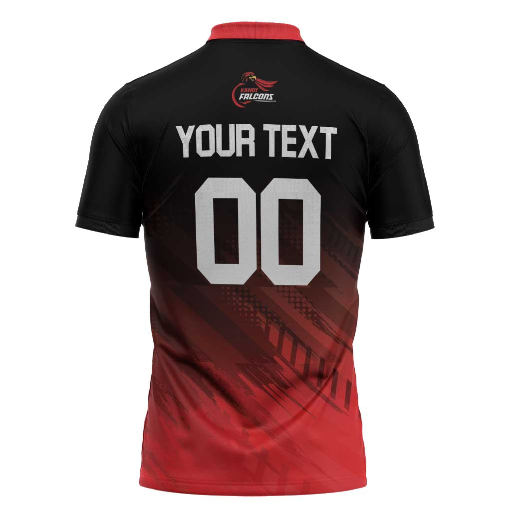 Custom Kandy Cricket Falcons Zipper Polo Shirt Ready to Roar and Soar - Wonder Print Shop