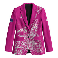 Custom New Zealand Rugby Silver Fern Blazer Aotearoa Kiwi Maori Pink Version - Wonder Print Shop