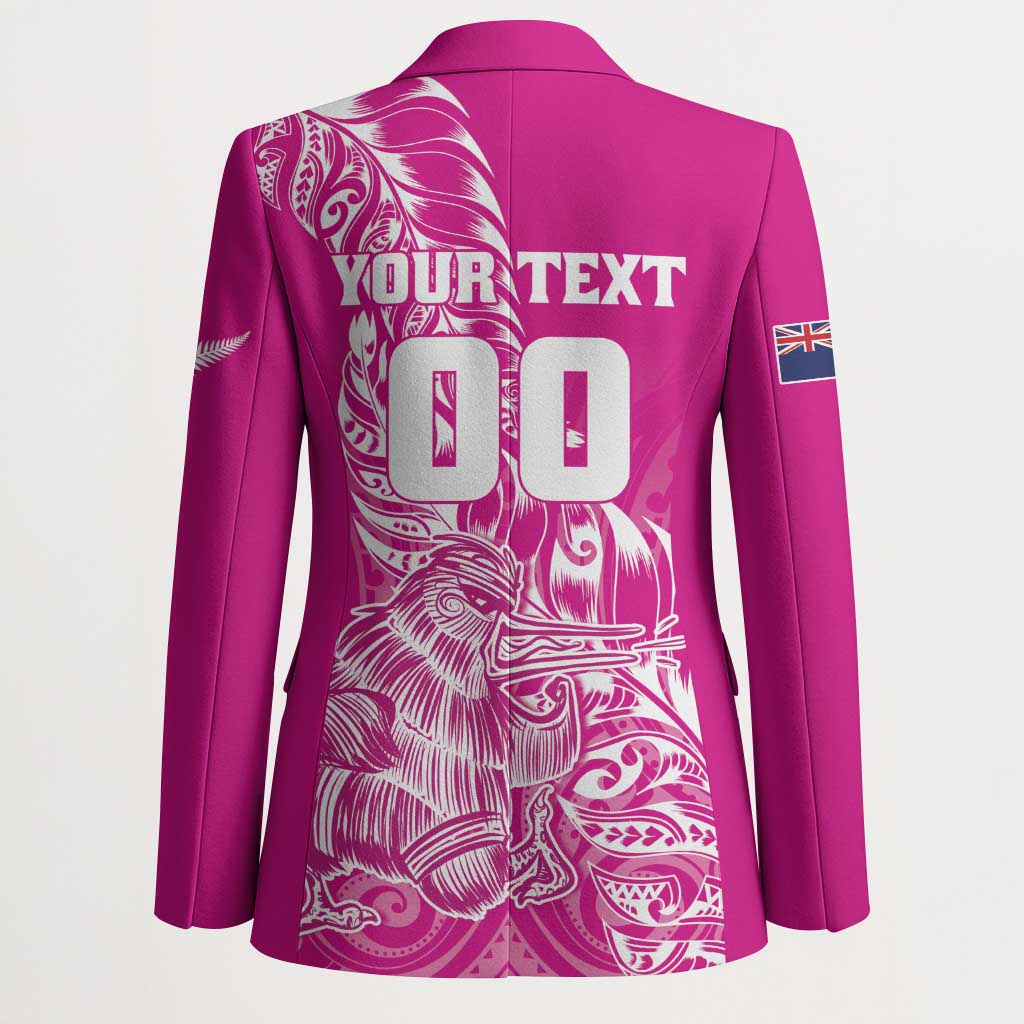 Custom New Zealand Rugby Silver Fern Blazer Aotearoa Kiwi Maori Pink Version - Wonder Print Shop
