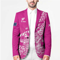 Custom New Zealand Rugby Silver Fern Blazer Aotearoa Kiwi Maori Pink Version - Wonder Print Shop