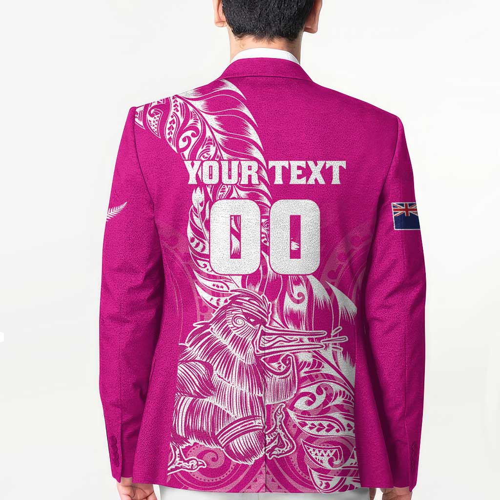 Custom New Zealand Rugby Silver Fern Blazer Aotearoa Kiwi Maori Pink Version - Wonder Print Shop