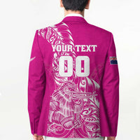 Custom New Zealand Rugby Silver Fern Blazer Aotearoa Kiwi Maori Pink Version - Wonder Print Shop