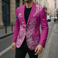 Custom New Zealand Rugby Silver Fern Blazer Aotearoa Kiwi Maori Pink Version - Wonder Print Shop
