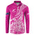 Custom New Zealand Rugby Silver Fern Button Sweatshirt Aotearoa Kiwi Maori Pink Version - Wonder Print Shop