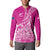 Custom New Zealand Rugby Silver Fern Button Sweatshirt Aotearoa Kiwi Maori Pink Version - Wonder Print Shop