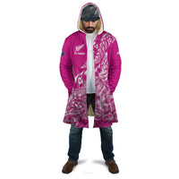 Custom New Zealand Rugby Silver Fern Cloak Aotearoa Kiwi Maori Pink Version - Wonder Print Shop