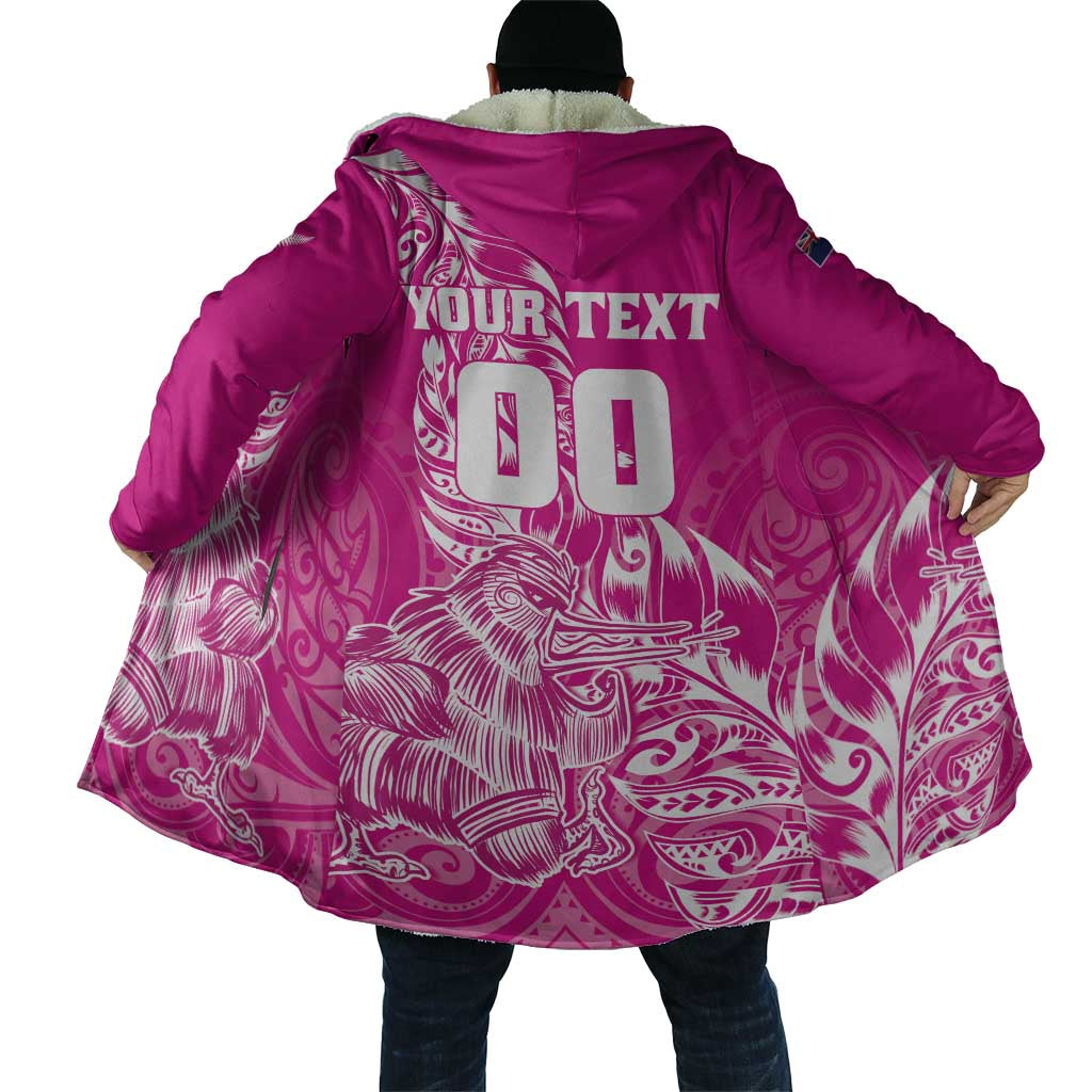 Custom New Zealand Rugby Silver Fern Cloak Aotearoa Kiwi Maori Pink Version - Wonder Print Shop