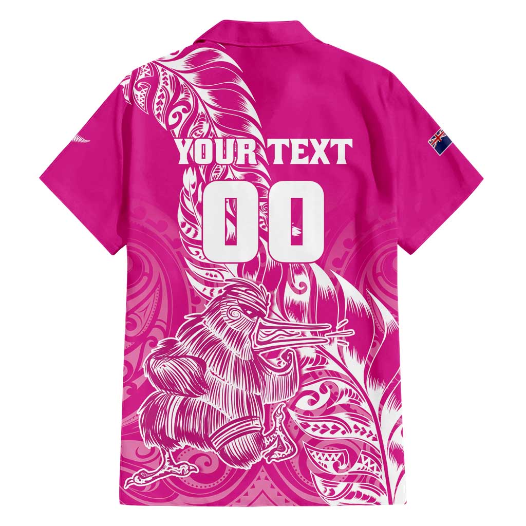 Custom New Zealand Rugby Silver Fern Hawaiian Shirt Aotearoa Kiwi Maori Pink Version - Wonder Print Shop