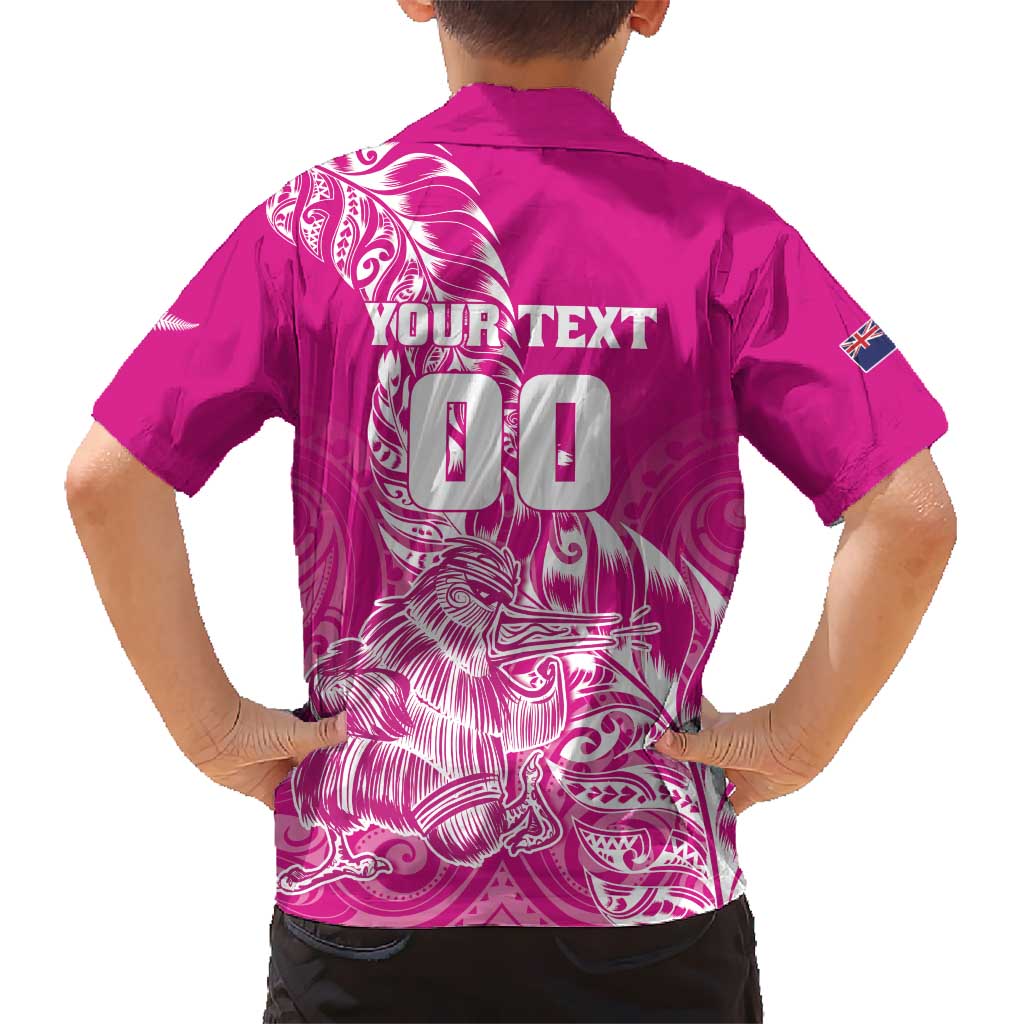 Custom New Zealand Rugby Silver Fern Hawaiian Shirt Aotearoa Kiwi Maori Pink Version - Wonder Print Shop