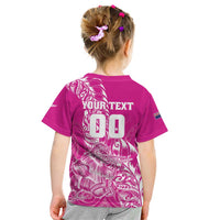 Custom New Zealand Rugby Silver Fern Kid T Shirt Aotearoa Kiwi Maori Pink Version - Wonder Print Shop