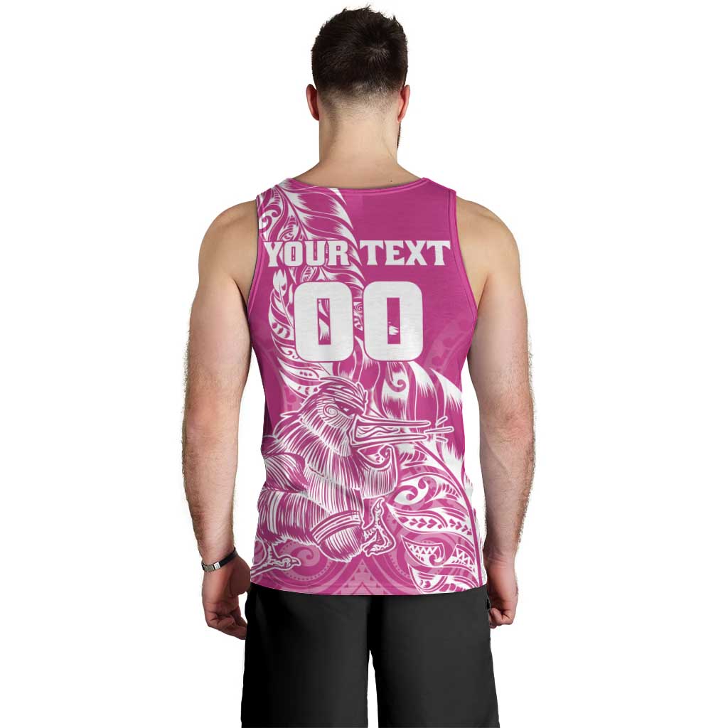 Custom New Zealand Rugby Silver Fern Men Tank Top Aotearoa Kiwi Maori Pink Version - Wonder Print Shop