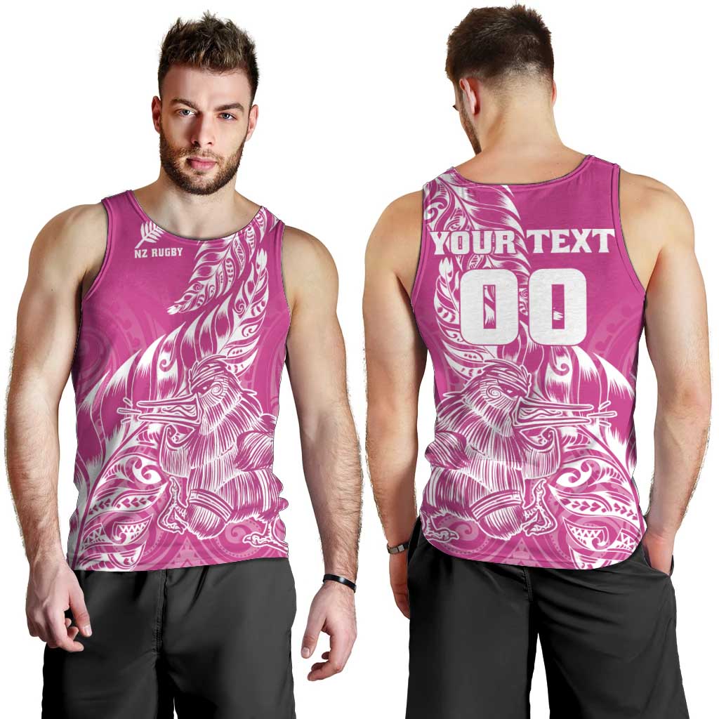 Custom New Zealand Rugby Silver Fern Men Tank Top Aotearoa Kiwi Maori Pink Version - Wonder Print Shop