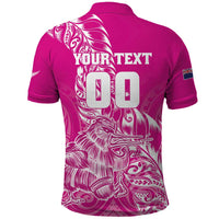 Custom New Zealand Rugby Silver Fern Polo Shirt Aotearoa Kiwi Maori Pink Version - Wonder Print Shop