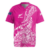 Custom New Zealand Rugby Silver Fern Rugby Jersey Aotearoa Kiwi Maori Pink Version - Wonder Print Shop