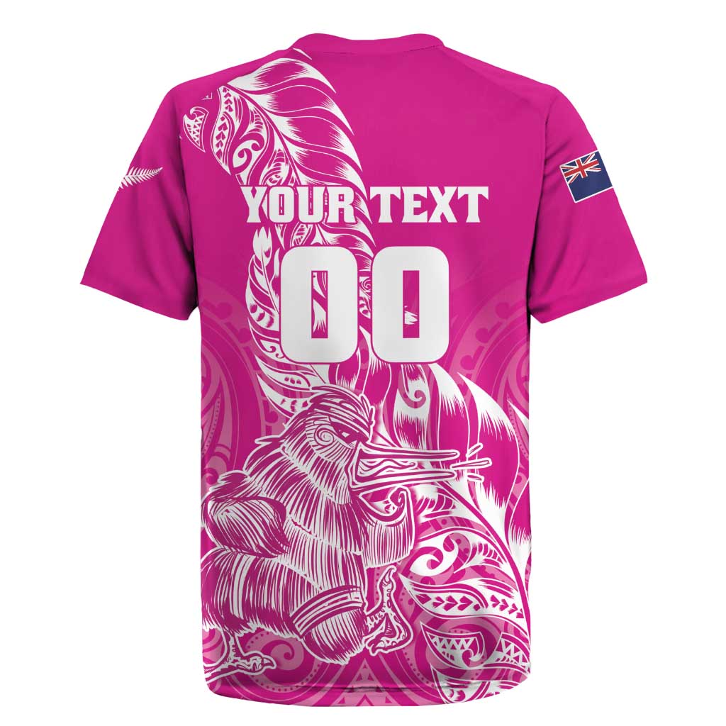 Custom New Zealand Rugby Silver Fern Rugby Jersey Aotearoa Kiwi Maori Pink Version - Wonder Print Shop