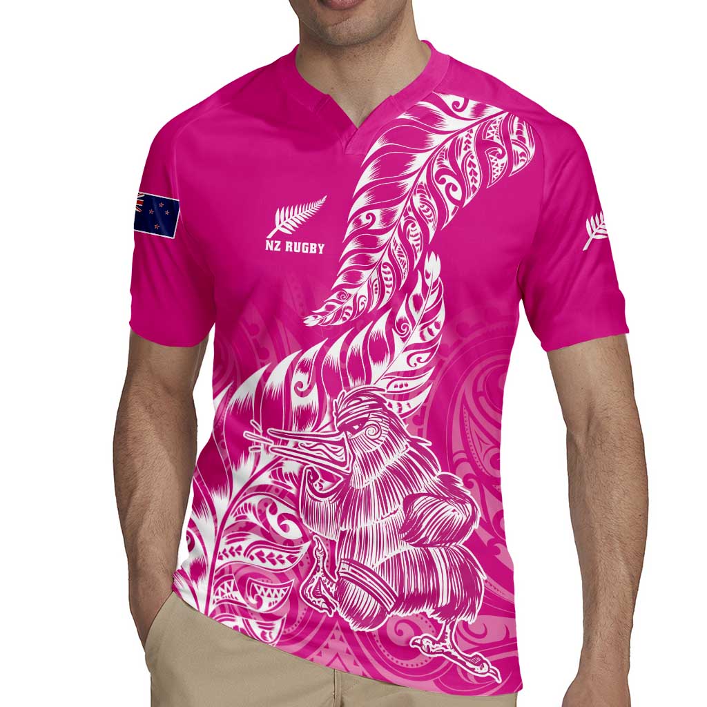 Custom New Zealand Rugby Silver Fern Rugby Jersey Aotearoa Kiwi Maori Pink Version - Wonder Print Shop