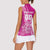 Custom New Zealand Rugby Silver Fern Women Sleeveless Polo Shirt Aotearoa Kiwi Maori Pink Version - Wonder Print Shop