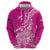 Custom New Zealand Rugby Silver Fern Zip Hoodie Aotearoa Kiwi Maori Pink Version - Wonder Print Shop