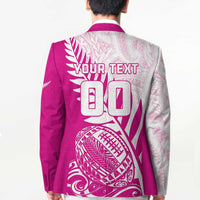 Custom New Zealand Rugby Silver Fern Blazer Aotearoa Maori Pink Version - Wonder Print Shop