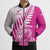Custom New Zealand Rugby Silver Fern Bomber Puffer Jacket Aotearoa Maori Pink Version - Wonder Print Shop