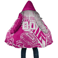 Custom New Zealand Rugby Silver Fern Cloak Aotearoa Maori Pink Version - Wonder Print Shop