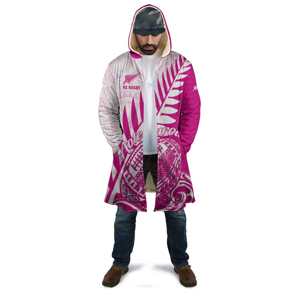 Custom New Zealand Rugby Silver Fern Cloak Aotearoa Maori Pink Version - Wonder Print Shop