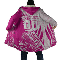 Custom New Zealand Rugby Silver Fern Cloak Aotearoa Maori Pink Version - Wonder Print Shop